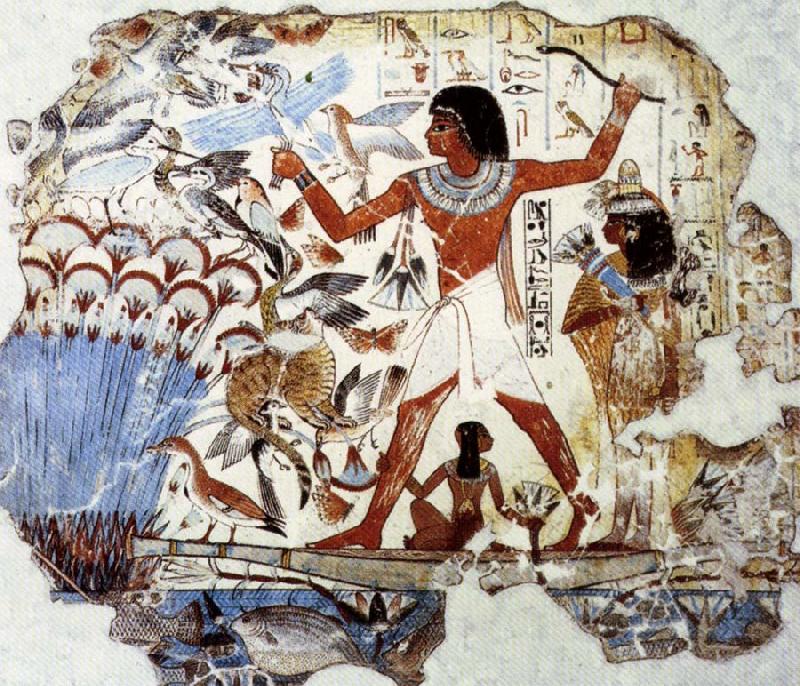 unknow artist Fowling in the Marshes,from the Tomb of Nebamun oil painting image